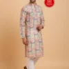 Self Embroidery Digital Printed Kurta