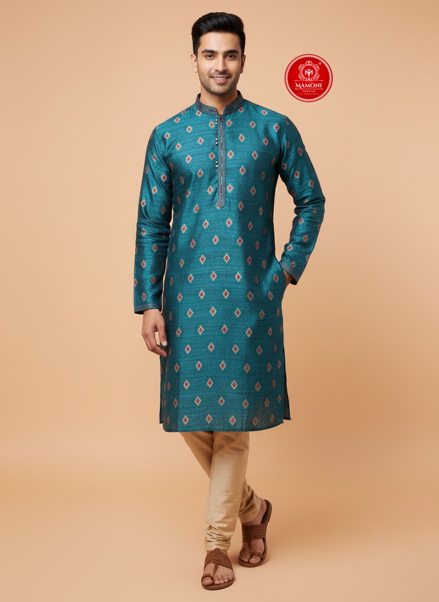 See Green Brocade Kurta