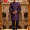 Deep Maroon and Blue Patterned Sherwani Collection