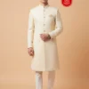 Regal Cream Satin Sherwani