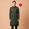 Emerald Green Angrakha Style Indo Western Set